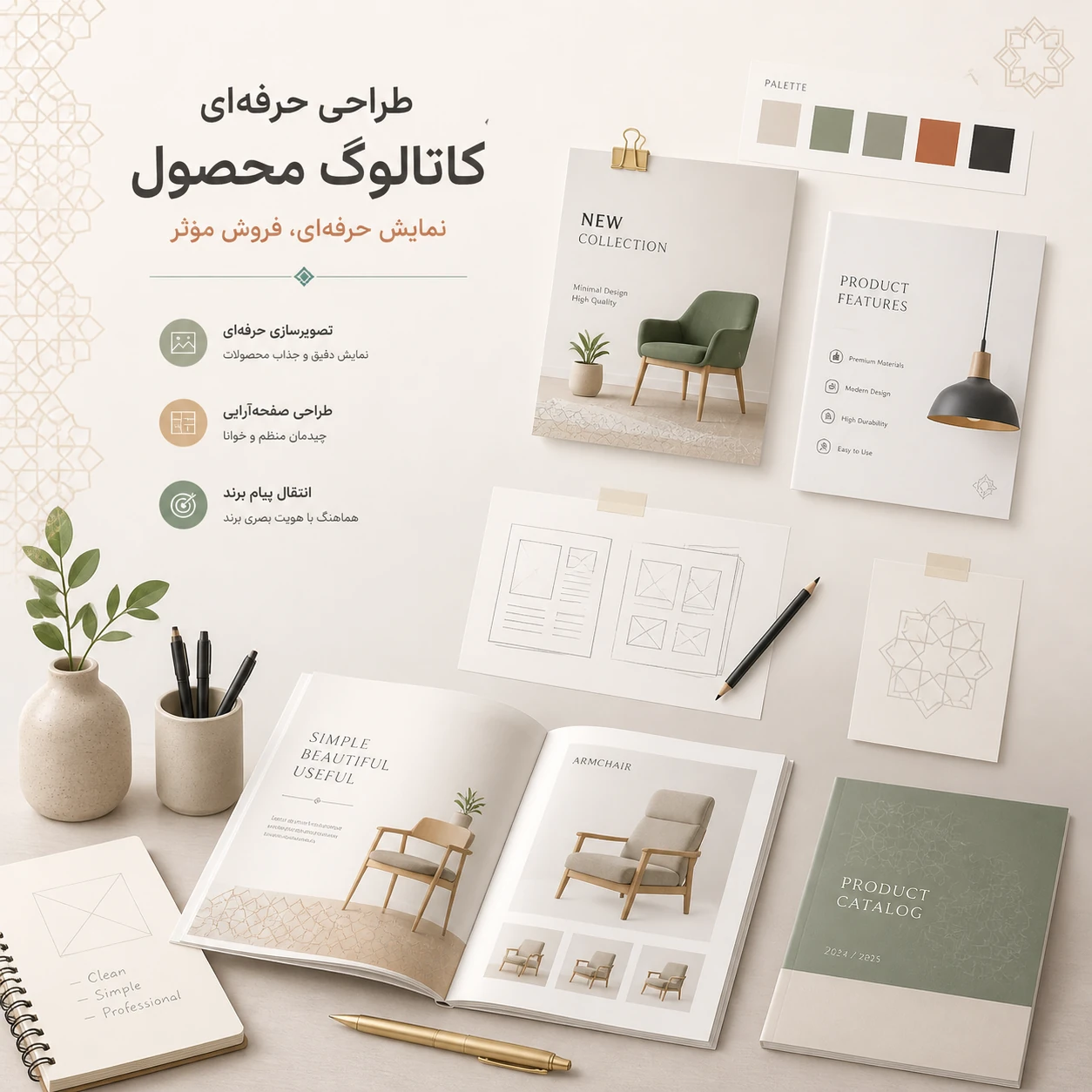طراحی کاتالوگ محصولات حرفه‌ای؛ راهنمای کامل طراحی کاتالوگ مؤثر برای برندها