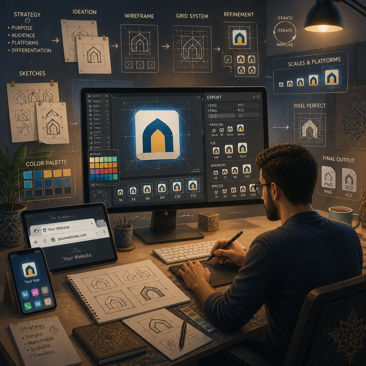 طراحی Favicon و App Icon حرفه‌ای؛ راهنمای کامل از استراتژی تا خروجی نهایی